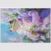 Elegante Kikker in Lavendel Bloemen Lente Decoupag Tissuepapier (Voorkant)