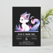 Elegante Kinder kattenverjaardag Kaart (Staand voorkant)