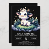 Elegante Kinder Koe verjaardag Kaart (Voorkant / Achterkant)