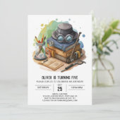 Elegante kinderen detective verjaardag kaart (Staand voorkant)