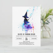 Elegante Kinderen Wizard Verjaardag Kaart (Staand voorkant)