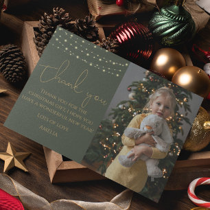 Elegante kinderfoto kerst bedankkaart