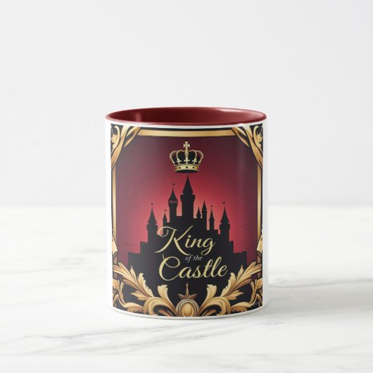 Elegante King Castle Silhouette Design Dad Mok (Midden)