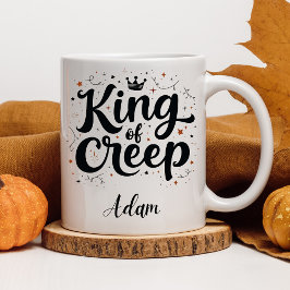 Elegante "King of Creep" Naam Halloween Kalligrafi Mok