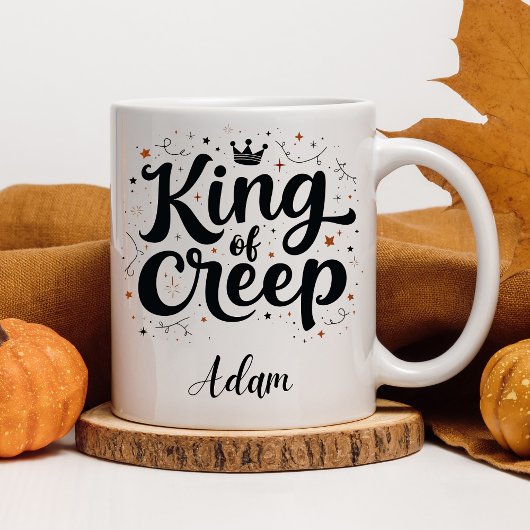 Elegante "King of Creep" Naam Halloween Kalligrafi Mok