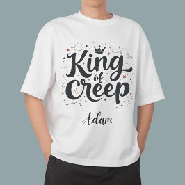Elegante "King of Creep" Naam Halloween Kalligrafi Trui