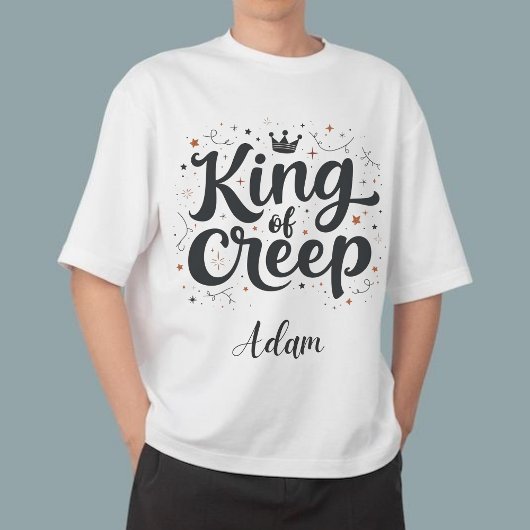 Elegante "King of Creep" Naam Halloween Kalligrafi Trui