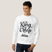 Elegante "King of Creep" Naam Halloween Kalligrafi Trui (Voorkant volledig)