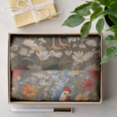 Elegante kip en madeliefjes tissuepapier (Geschenk)