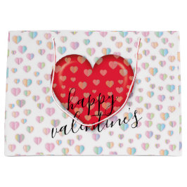 Elegante kip Valentijn cadeautaszak met hart Groot Cadeauzakje