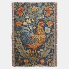 Elegante kip William Morris geïnspireerd door bloe Deken