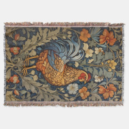 Elegante kip William Morris geïnspireerd door bloe Deken