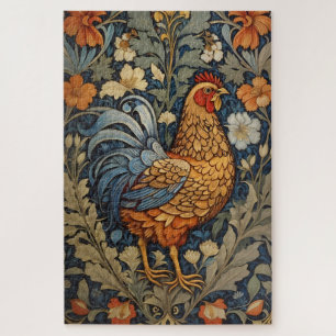 Elegante kip William Morris geïnspireerd door bloe Legpuzzel