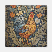 Elegante kip William Morris geïnspireerd door bloe Magneet (Voorkant)