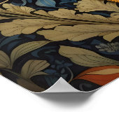Elegante kip William Morris geïnspireerd door bloe Poster (Hoek)