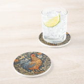 Elegante kip William Morris geïnspireerd door bloe Zandsteen Onderzetter (Zijkant)