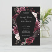 Elegante kist Floral Gothic Halloween bruiloft Kaart (Staand voorkant)