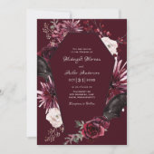 Elegante kist Floral Gothic Halloween bruiloft Kaart (Voorkant)