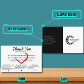 Elegante klant bedankt visitekaartje