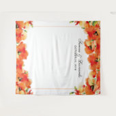 Elegante klaproos bloem bruiloft photo booth achte wandkleed (Voorkant (horizontaal))