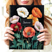 Elegante Klaproos Bloem Eigen Naam Planner