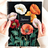 Elegante Klaproos Bloem Eigen Naam Planner