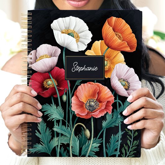 Elegante Klaproos Bloem Eigen Naam Planner