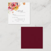 Elegante Klaprozen Bloem Bruiloft RSVP Kaart (Voorkant / Achterkant)