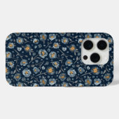Elegante klaprozen bloemmotief blauw Case-Mate iPhone case (Achterkant (horizontaal))