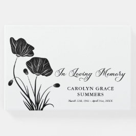 Elegante klaprozen in liefdevolle herinnering begr gastenboek