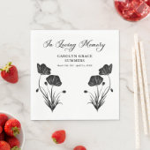 Elegante klaprozen in liefdevolle herinnering begr servet (Insitu)