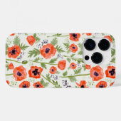 Elegante klaprozen Oranje bloempatroon Case-Mate iPhone Case (Achterkant (horizontaal))