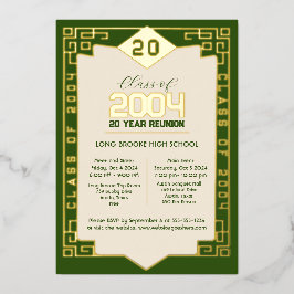 Elegante klas van 2004 20 Jaar Klassieker Reünie Folie Uitnodiging