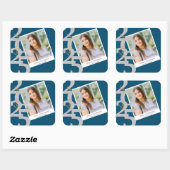 Elegante klas van 2025 Foto Afstuderen Vierkante Sticker (Vel)