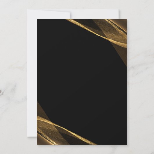 Elegante klas van 2025 Zwart Gouden Feest Uitnodig Kaart (Achterkant)