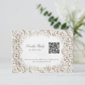 Elegante Klasse Barokke Frame RSVP met QR Code Informatiekaartje (Staand voorkant)