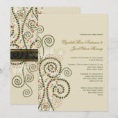 Elegante Klasse Boho Groene Spiralen Trouw Uitnodi Kaart (Voorkant / Achterkant)