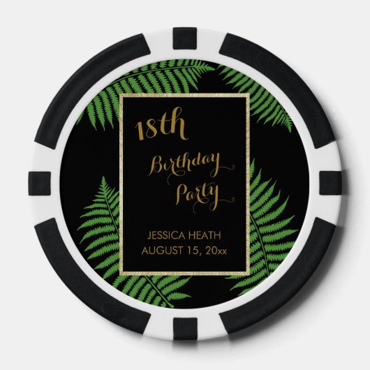 Elegante Klasse Bracken 18e Verjaardag Poker Chips (Voorkant)