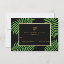 Elegante Klasse Bruids-RSVP met Varens