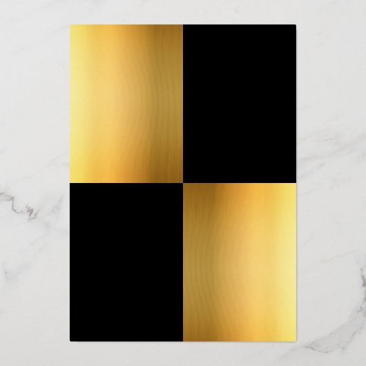 Elegante Klasse Chique Moderne Trouwdag Zwart en G Folie Uitnodiging (Achterkant)