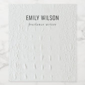 Elegante Klasse Eenvoudige Ivoren Witte Leren Text Wijn Etiket (Enkel label)