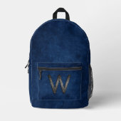 Elegante Klasse Gepersonaliseerd Monogram Koolgrij Bedrukte Rugzak (Voorkant)