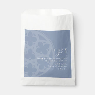 Elegante Klasse Gotische Kathedraal Stofblauw Brui Bedankzakje