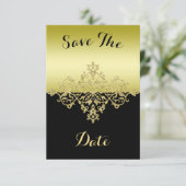 Elegante, klasse goud & zwart Bewaar de datum Save The Date (Staand voorkant)
