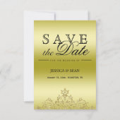 Elegante, klasse goud & zwart Bewaar de datum Save The Date (Achterkant)