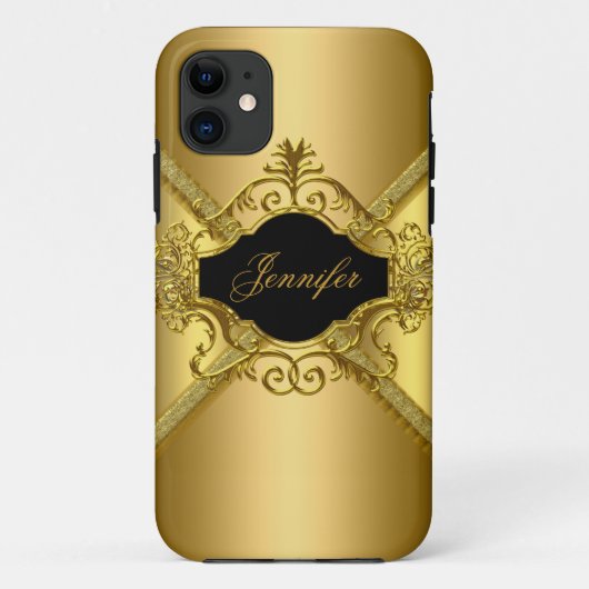 Elegante Klasse Goud Zwart Case-Mate iPhone Case (Achterkant)