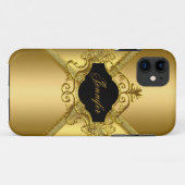 Elegante Klasse Goud Zwart Case-Mate iPhone Case (Achterkant (horizontaal))
