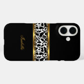 Elegante Klasse Goud Zwart Witte Koe Case-Mate iPhone Case (Achterkant (horizontaal))