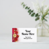 Elegante Klasse Gouden Rode Roos Visitekaartje (Staand voorkant)