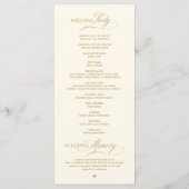 Elegante Klasse Gouden Script Trouwceremonie Volgo Programmakaart (Achterkant)